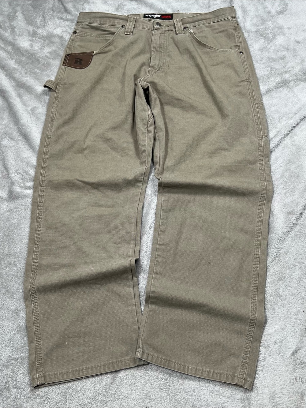 Wrangler Riggs Ranger Ripstop Cargo Pants Mens 34x29 Bark Brown Workwear Baggy